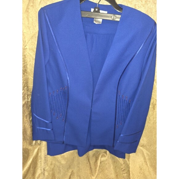 Vintage 80s 90s Che Studio by Kathy Che Women’s 14 Royal Blue Skirt Suit... - Picture 3 of 12